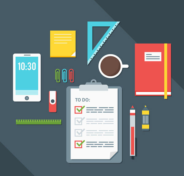 辦公用品矢量圖 數字化辦公時代的視覺新助手